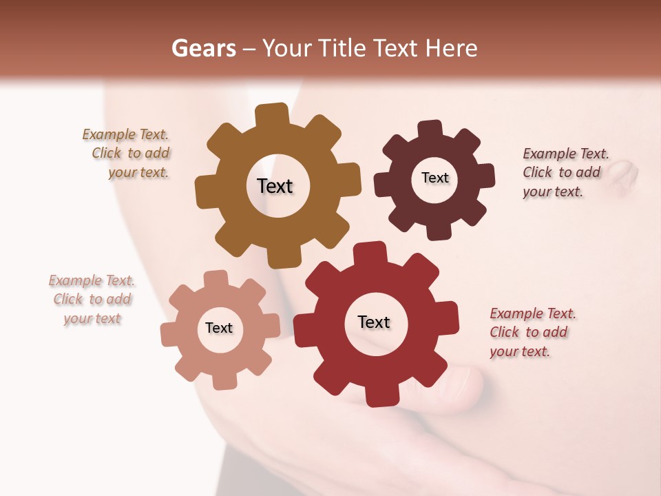 Close-Up, Pregnant Woman Is Stroking Belly On The White Background PowerPoint Template