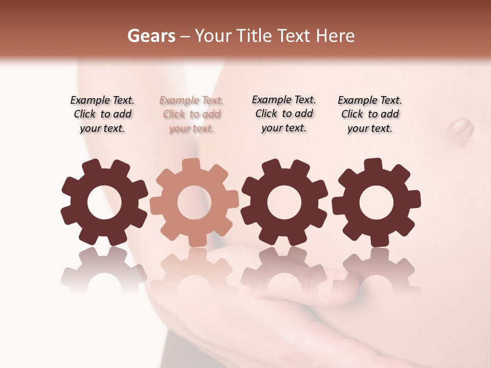 Close-Up, Pregnant Woman Is Stroking Belly On The White Background PowerPoint Template