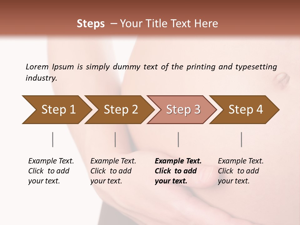 Close-Up, Pregnant Woman Is Stroking Belly On The White Background PowerPoint Template