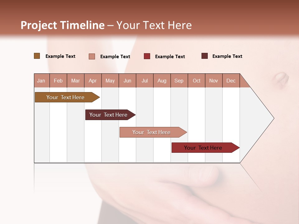 Close-Up, Pregnant Woman Is Stroking Belly On The White Background PowerPoint Template