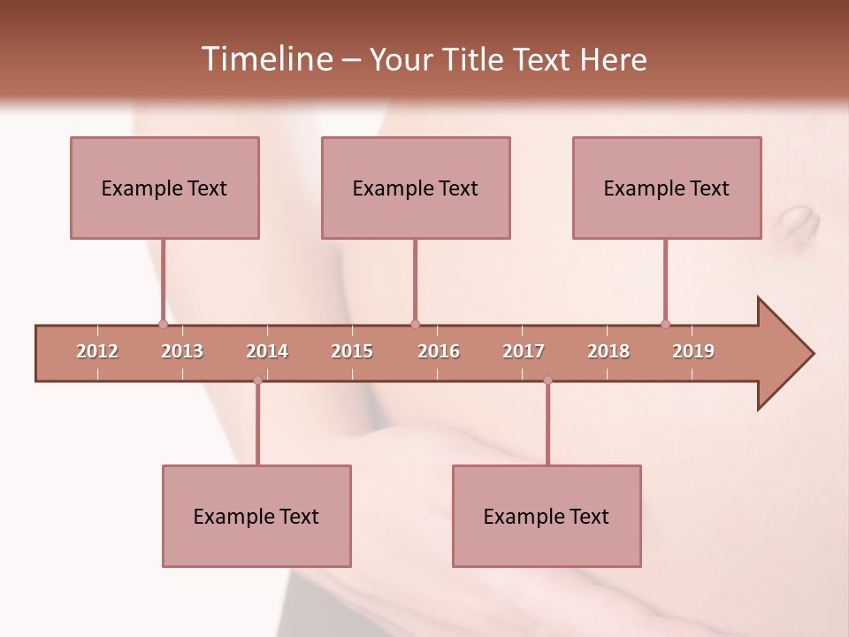 Close-Up, Pregnant Woman Is Stroking Belly On The White Background PowerPoint Template