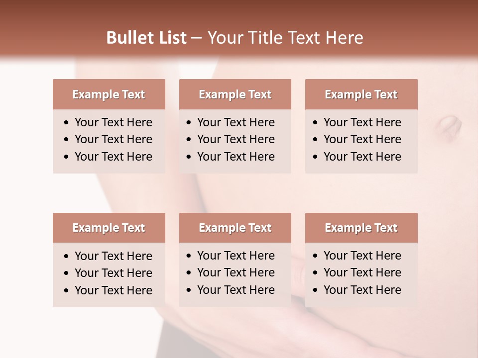 Close-Up, Pregnant Woman Is Stroking Belly On The White Background PowerPoint Template