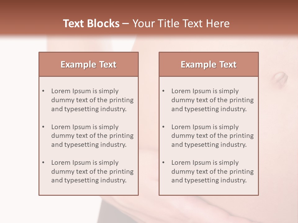 Close-Up, Pregnant Woman Is Stroking Belly On The White Background PowerPoint Template
