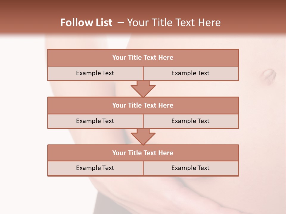 Close-Up, Pregnant Woman Is Stroking Belly On The White Background PowerPoint Template