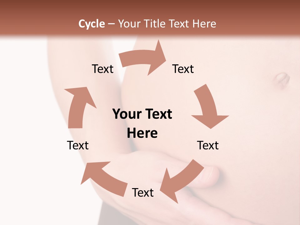 Close-Up, Pregnant Woman Is Stroking Belly On The White Background PowerPoint Template