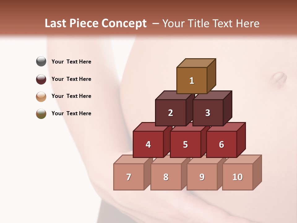 Close-Up, Pregnant Woman Is Stroking Belly On The White Background PowerPoint Template