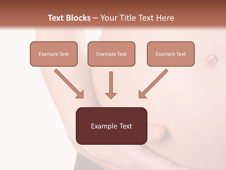 Close-Up, Pregnant Woman Is Stroking Belly On The White Background PowerPoint Template