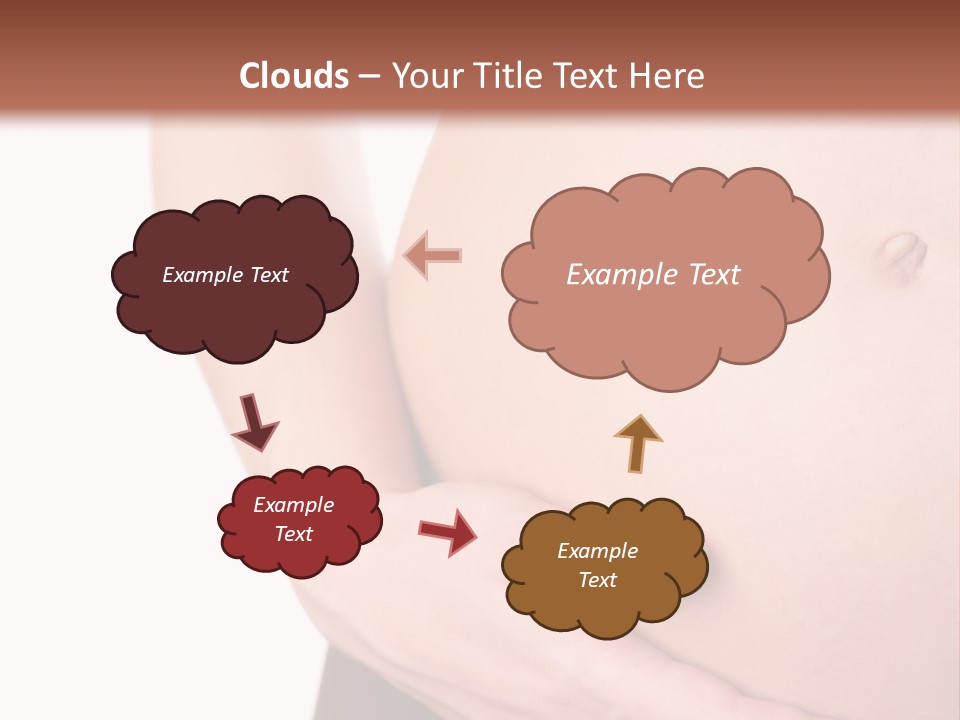 Close-Up, Pregnant Woman Is Stroking Belly On The White Background PowerPoint Template