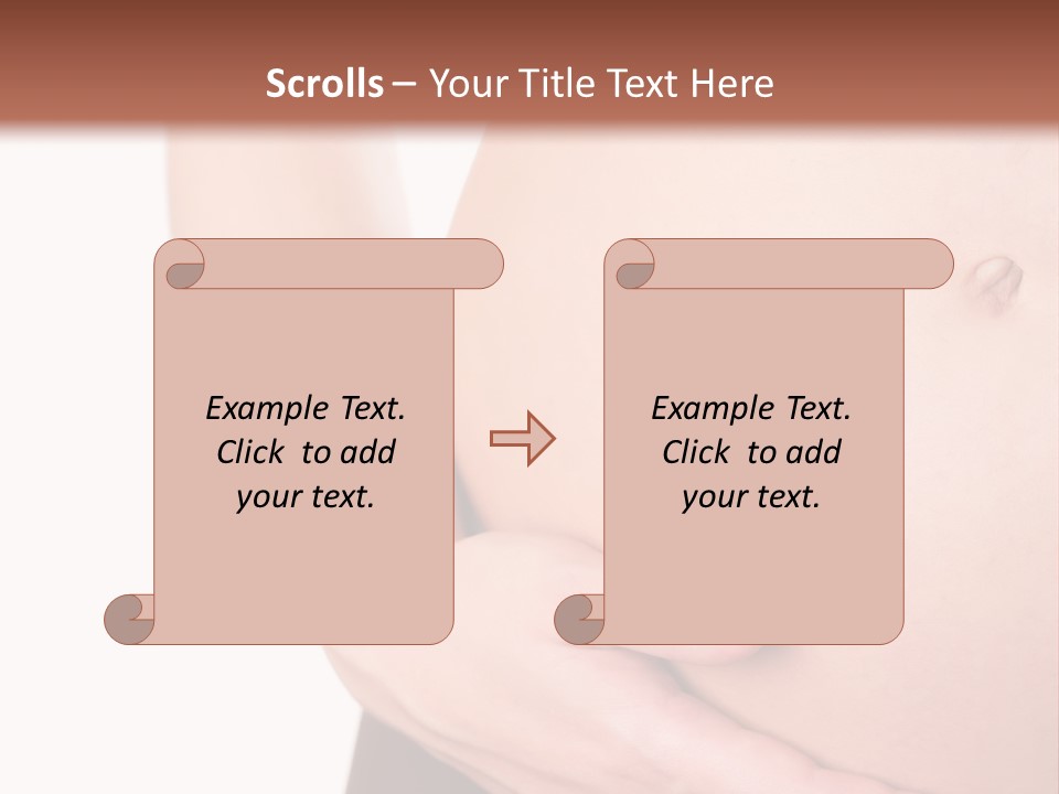 Close-Up, Pregnant Woman Is Stroking Belly On The White Background PowerPoint Template