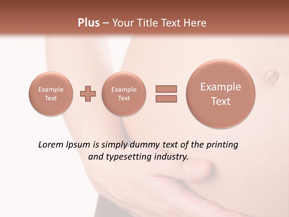 Close-Up, Pregnant Woman Is Stroking Belly On The White Background PowerPoint Template