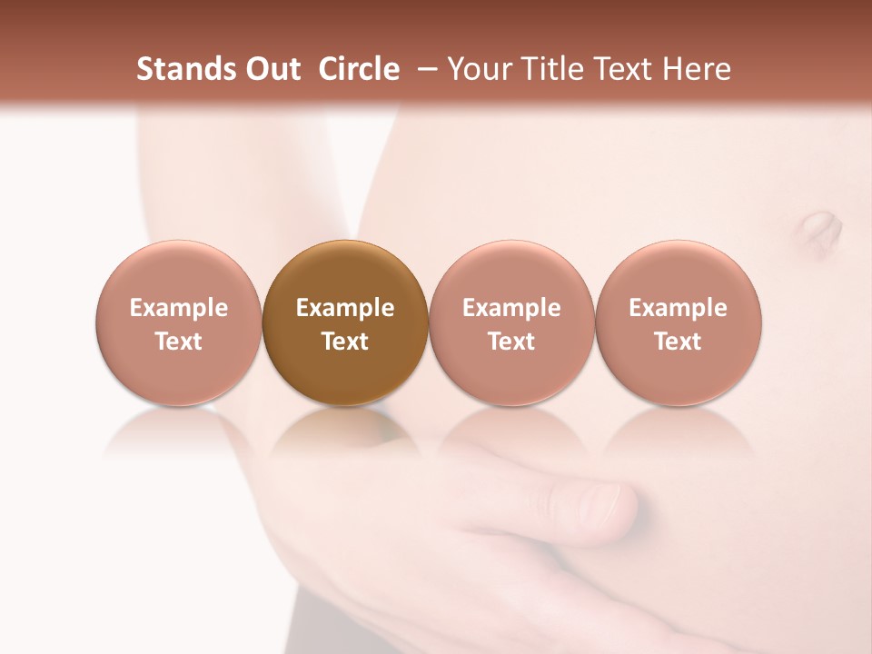 Close-Up, Pregnant Woman Is Stroking Belly On The White Background PowerPoint Template