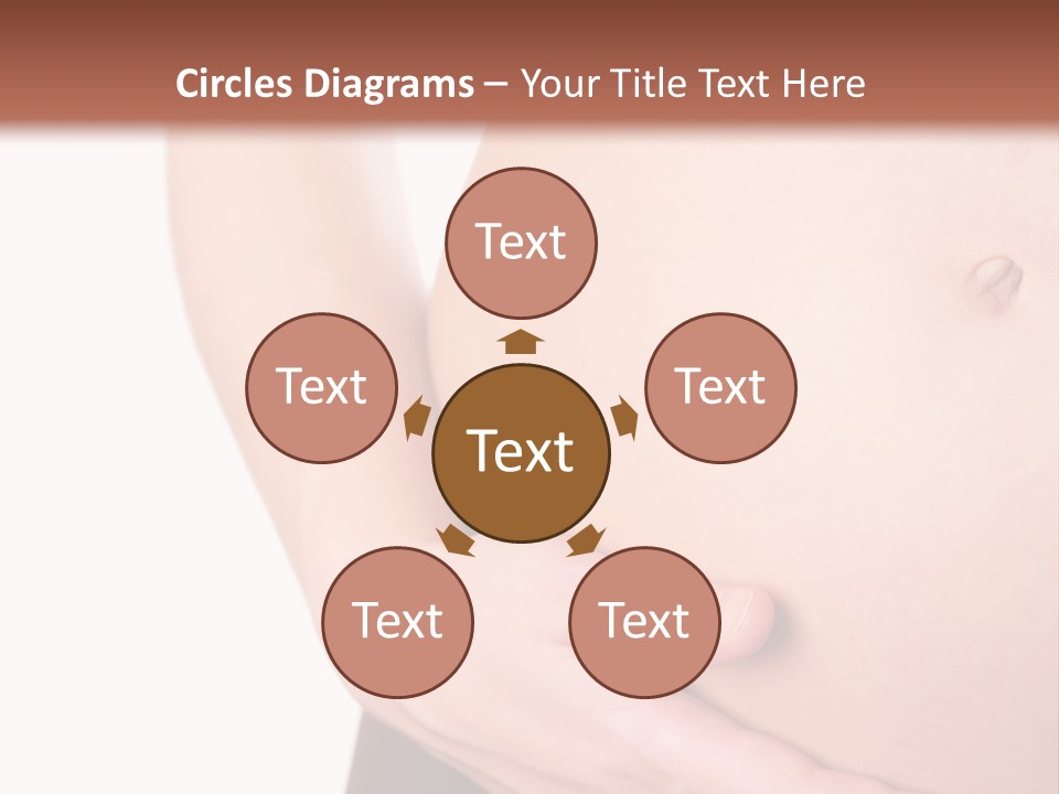 Close-Up, Pregnant Woman Is Stroking Belly On The White Background PowerPoint Template
