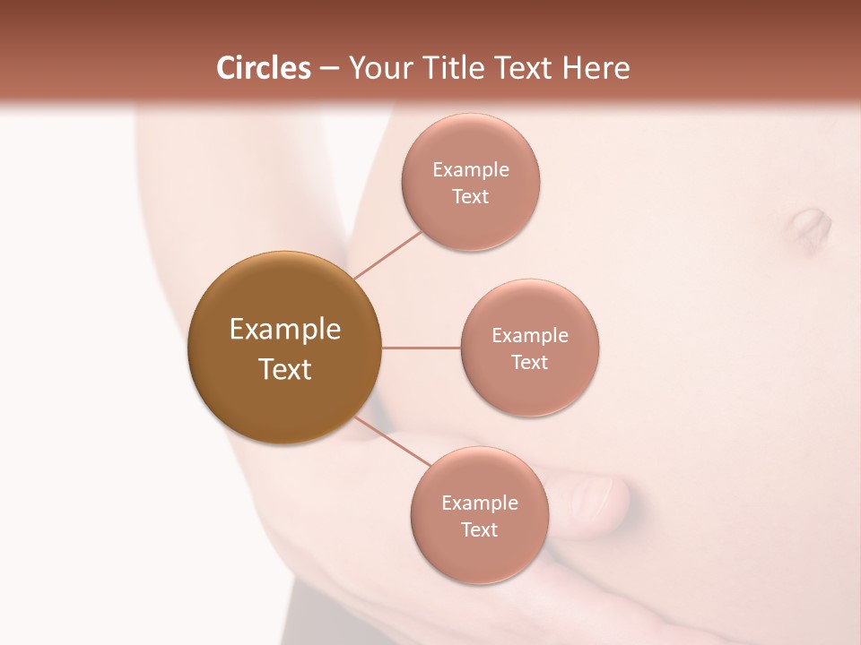 Close-Up, Pregnant Woman Is Stroking Belly On The White Background PowerPoint Template
