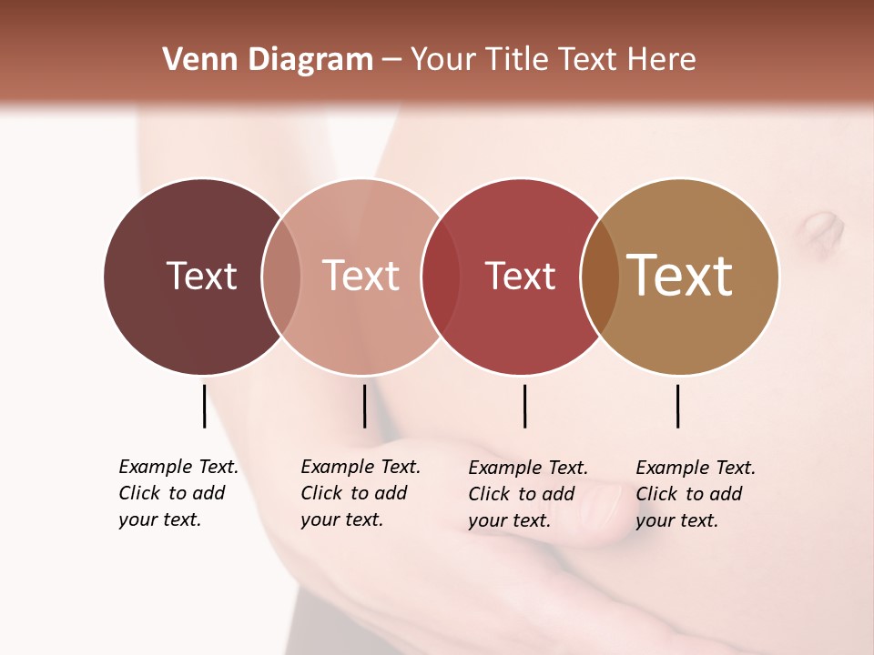 Close-Up, Pregnant Woman Is Stroking Belly On The White Background PowerPoint Template