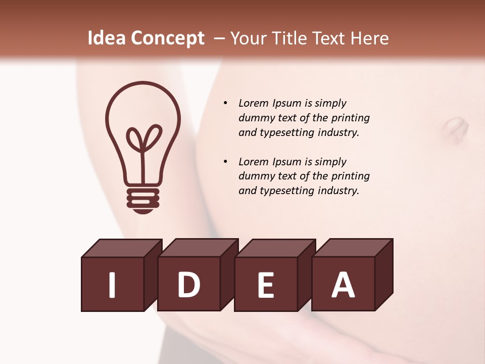 Close-Up, Pregnant Woman Is Stroking Belly On The White Background PowerPoint Template