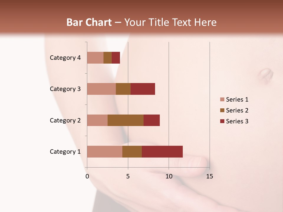 Close-Up, Pregnant Woman Is Stroking Belly On The White Background PowerPoint Template