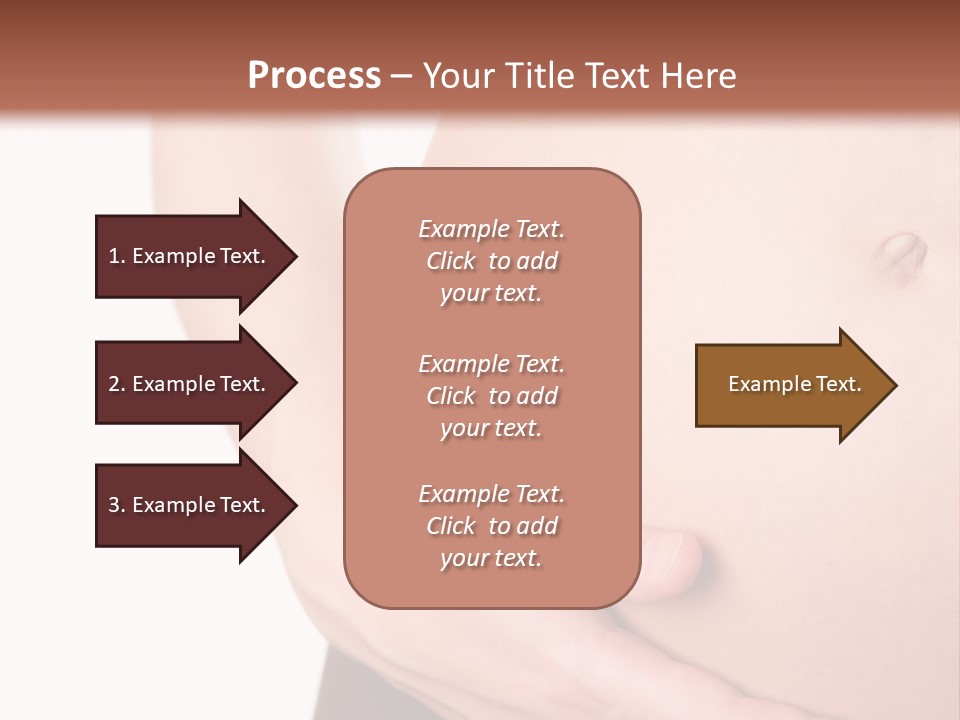 Close-Up, Pregnant Woman Is Stroking Belly On The White Background PowerPoint Template