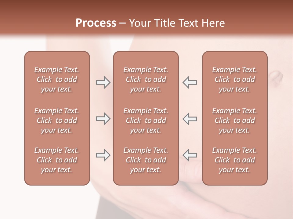Close-Up, Pregnant Woman Is Stroking Belly On The White Background PowerPoint Template