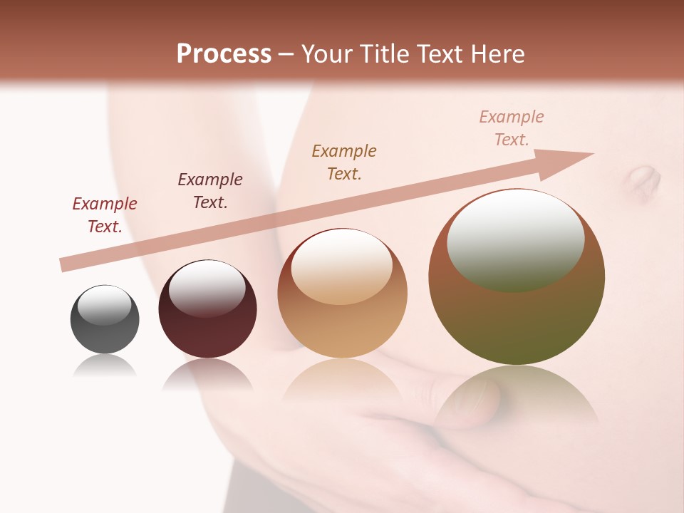 Close-Up, Pregnant Woman Is Stroking Belly On The White Background PowerPoint Template