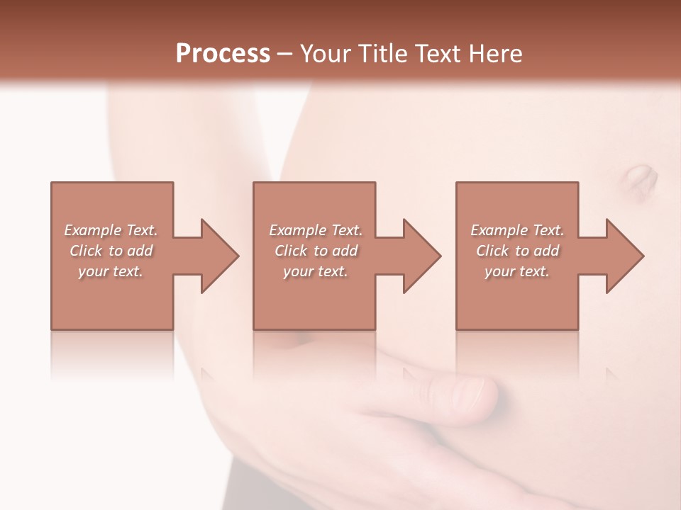 Close-Up, Pregnant Woman Is Stroking Belly On The White Background PowerPoint Template