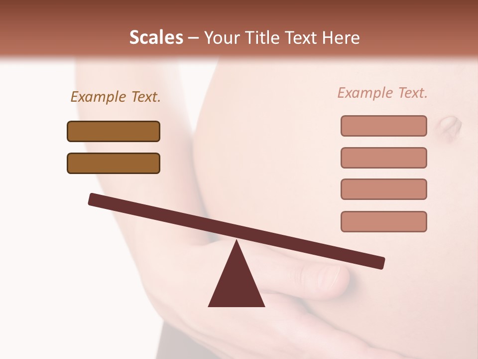 Close-Up, Pregnant Woman Is Stroking Belly On The White Background PowerPoint Template