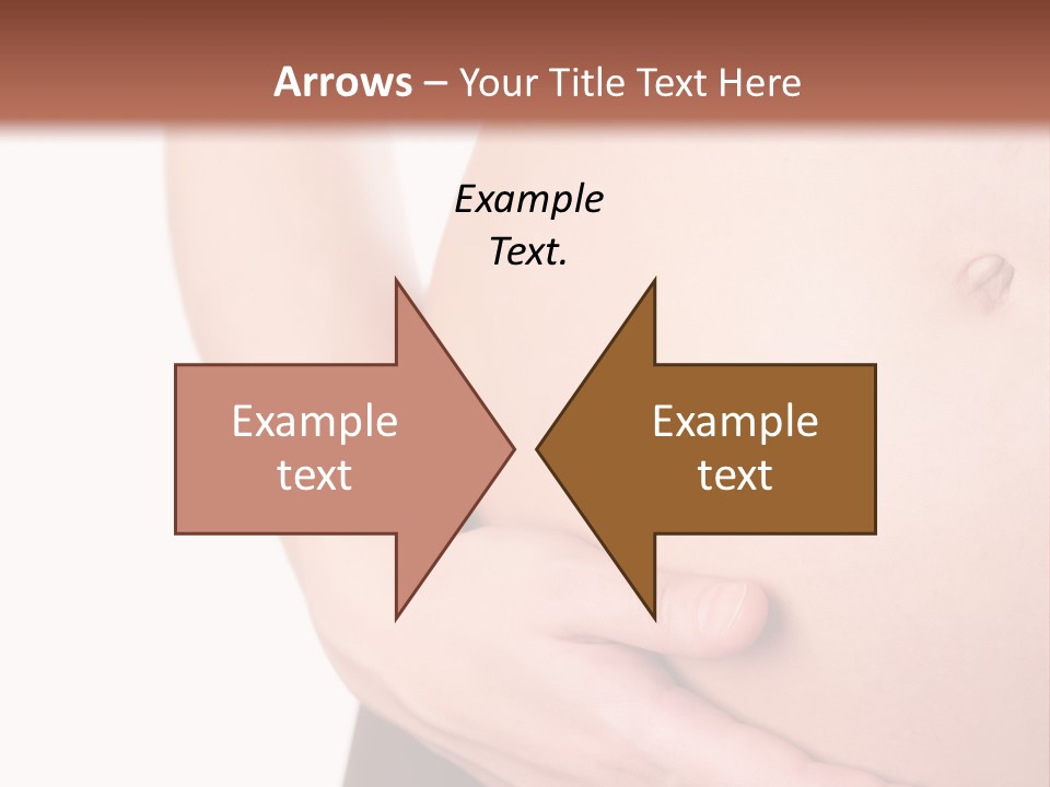 Close-Up, Pregnant Woman Is Stroking Belly On The White Background PowerPoint Template