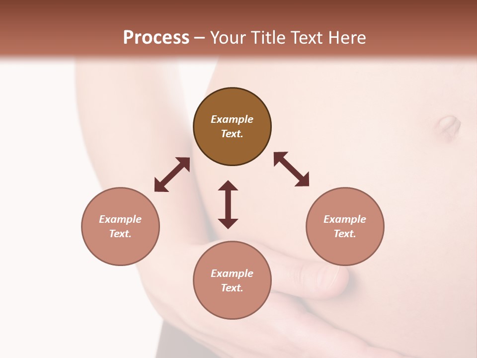 Close-Up, Pregnant Woman Is Stroking Belly On The White Background PowerPoint Template