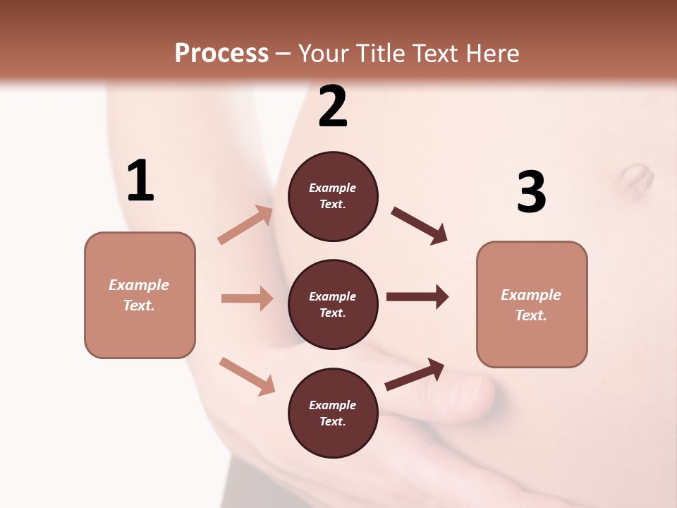 Close-Up, Pregnant Woman Is Stroking Belly On The White Background PowerPoint Template