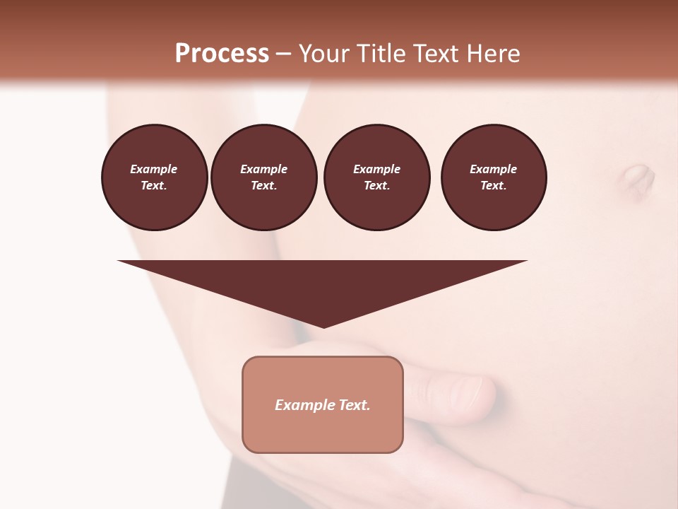 Close-Up, Pregnant Woman Is Stroking Belly On The White Background PowerPoint Template