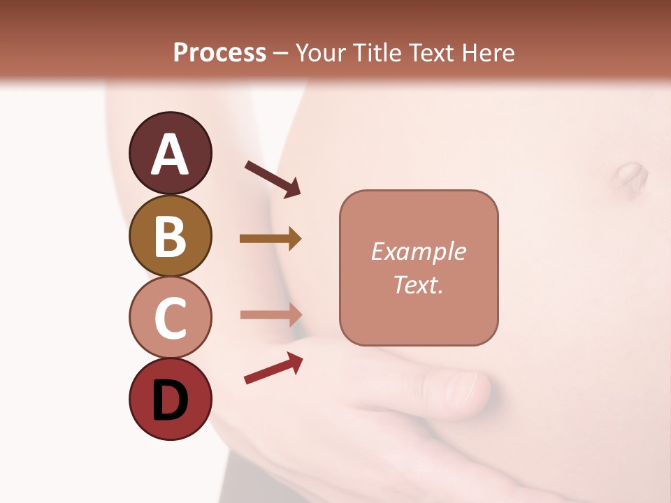 Close-Up, Pregnant Woman Is Stroking Belly On The White Background PowerPoint Template