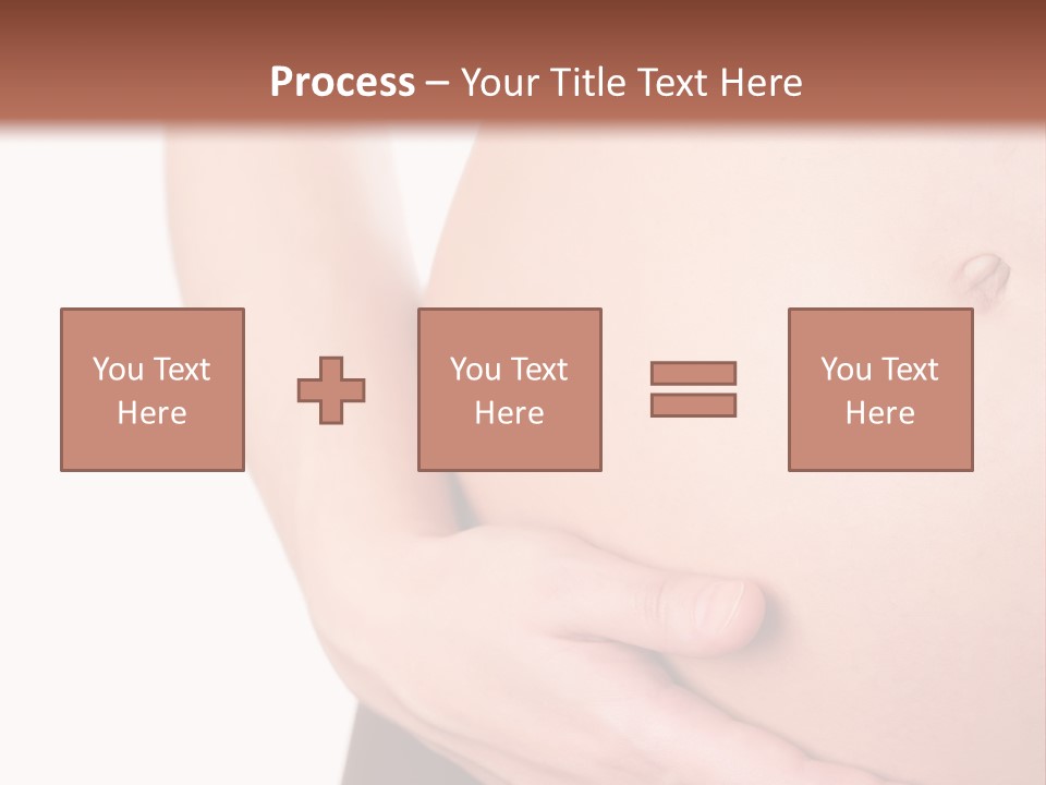 Close-Up, Pregnant Woman Is Stroking Belly On The White Background PowerPoint Template