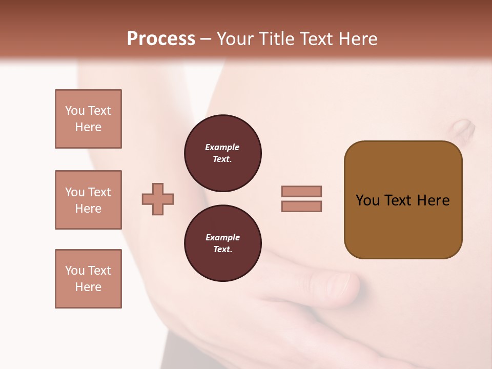 Close-Up, Pregnant Woman Is Stroking Belly On The White Background PowerPoint Template