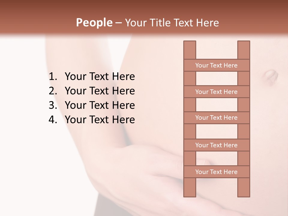 Close-Up, Pregnant Woman Is Stroking Belly On The White Background PowerPoint Template