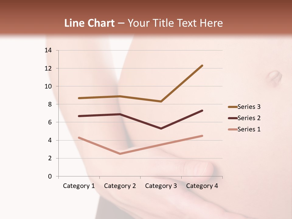 Close-Up, Pregnant Woman Is Stroking Belly On The White Background PowerPoint Template