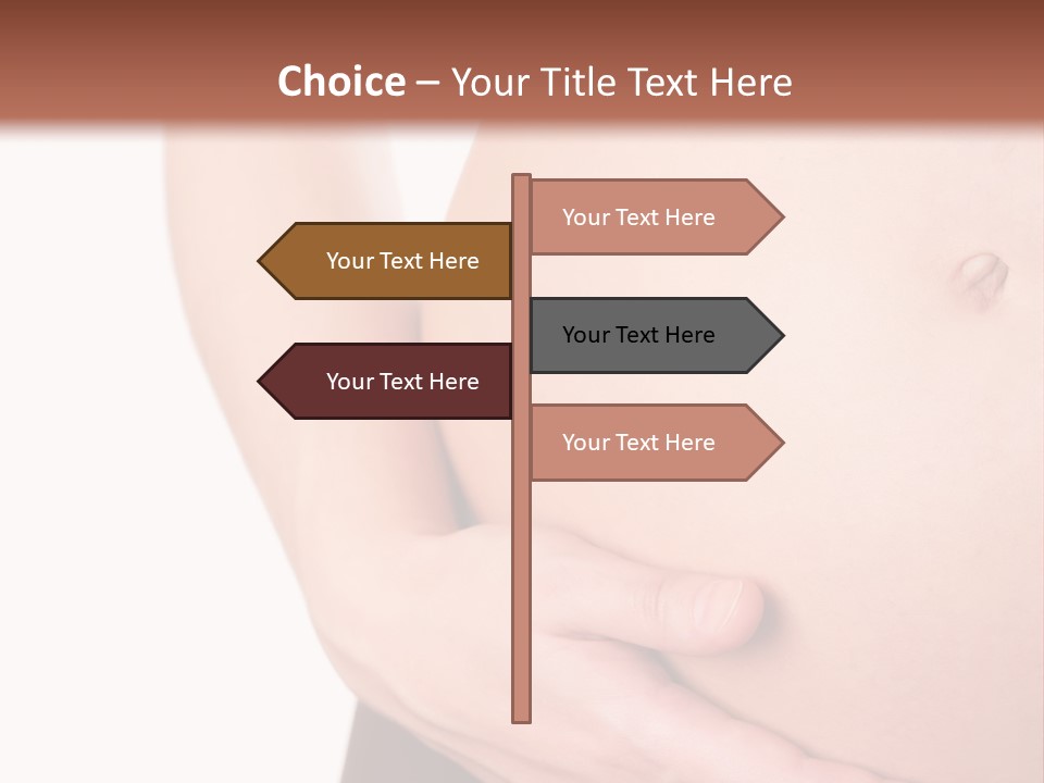 Close-Up, Pregnant Woman Is Stroking Belly On The White Background PowerPoint Template