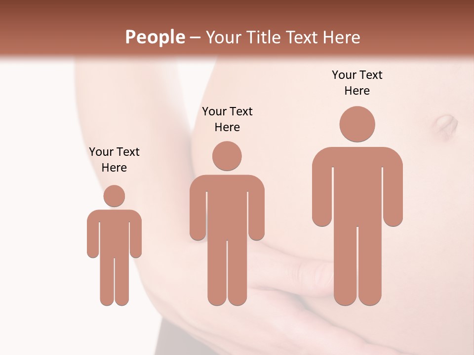 Close-Up, Pregnant Woman Is Stroking Belly On The White Background PowerPoint Template