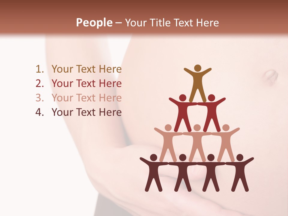 Close-Up, Pregnant Woman Is Stroking Belly On The White Background PowerPoint Template