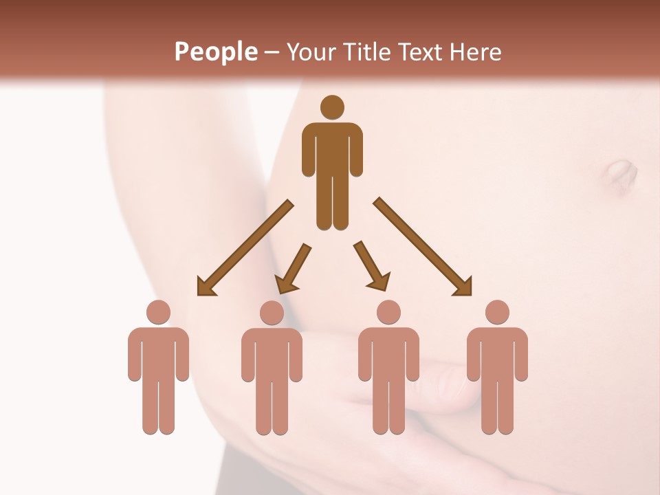 Close-Up, Pregnant Woman Is Stroking Belly On The White Background PowerPoint Template