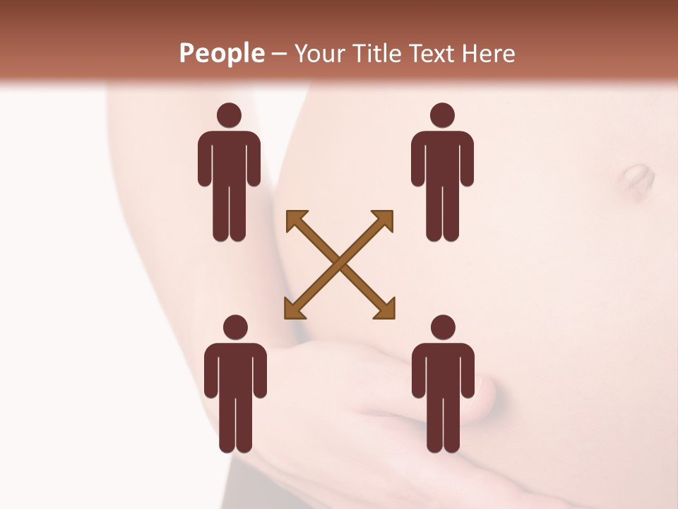 Close-Up, Pregnant Woman Is Stroking Belly On The White Background PowerPoint Template