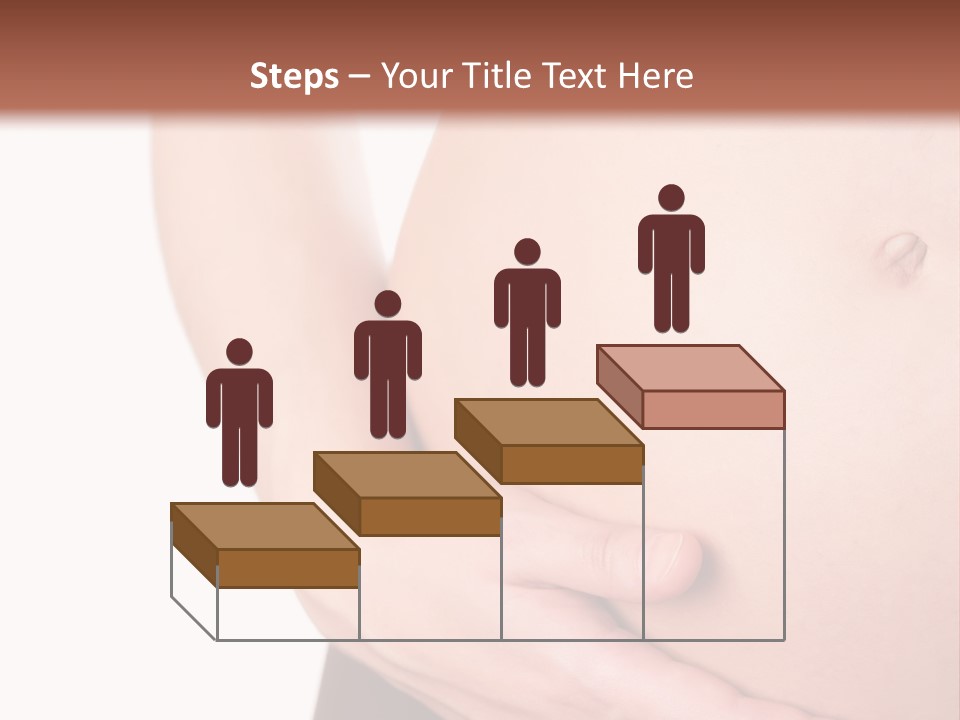 Close-Up, Pregnant Woman Is Stroking Belly On The White Background PowerPoint Template