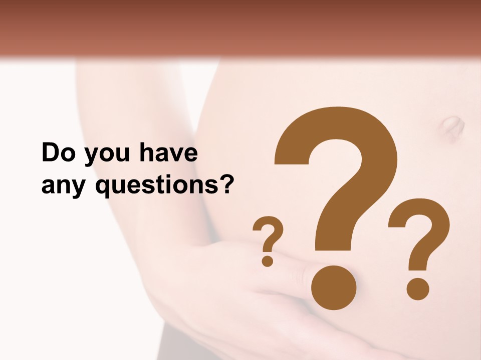 Close-Up, Pregnant Woman Is Stroking Belly On The White Background PowerPoint Template