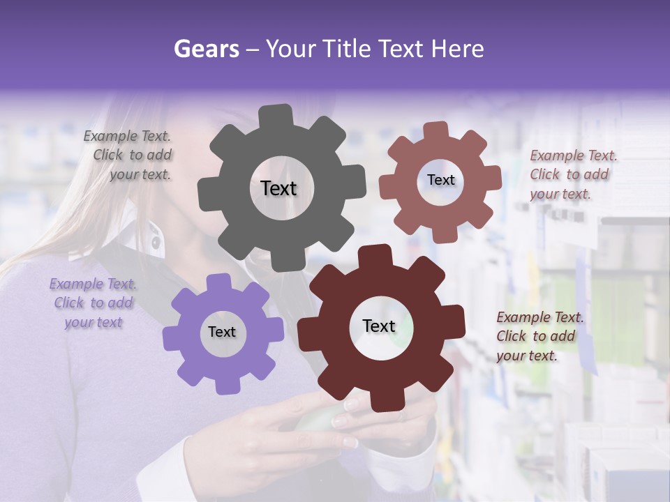 Portrait Of Blonde Woman Reading Label Of Shampoo In Pharmacy. Copy Space PowerPoint Template