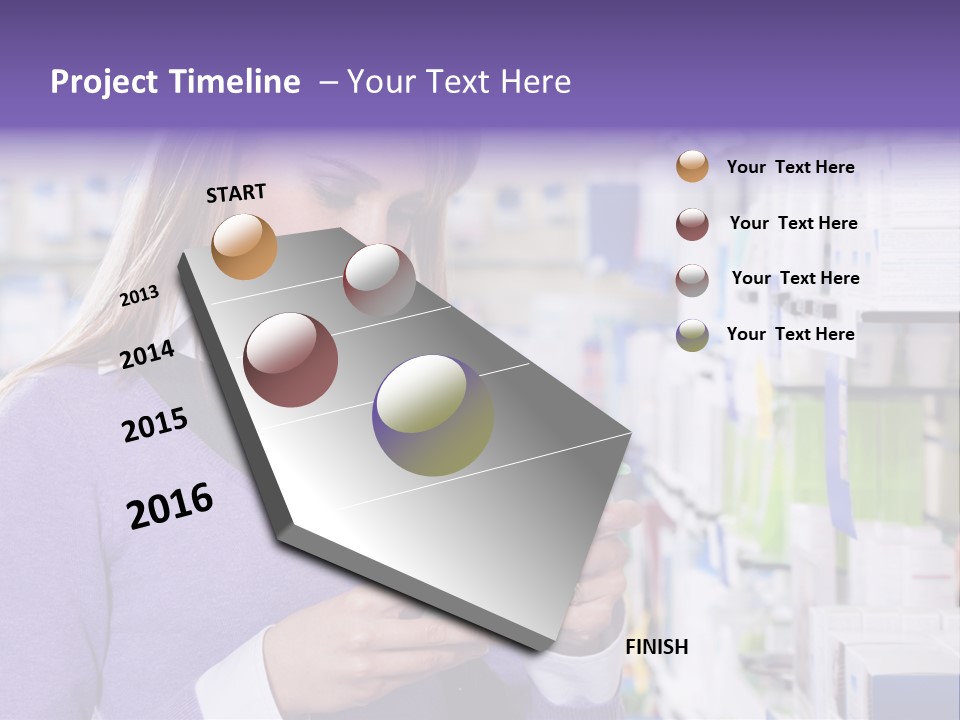 Portrait Of Blonde Woman Reading Label Of Shampoo In Pharmacy. Copy Space PowerPoint Template