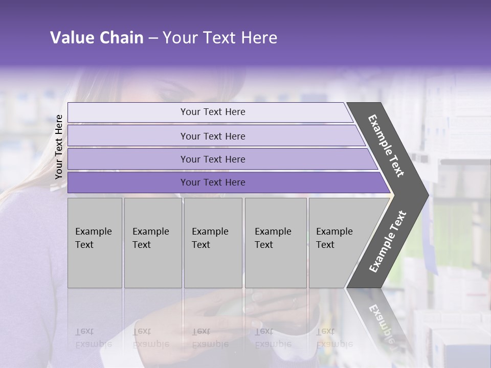 Portrait Of Blonde Woman Reading Label Of Shampoo In Pharmacy. Copy Space PowerPoint Template