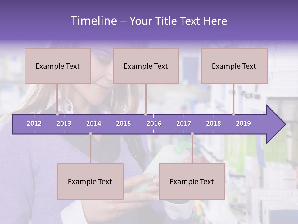 Portrait Of Blonde Woman Reading Label Of Shampoo In Pharmacy. Copy Space PowerPoint Template