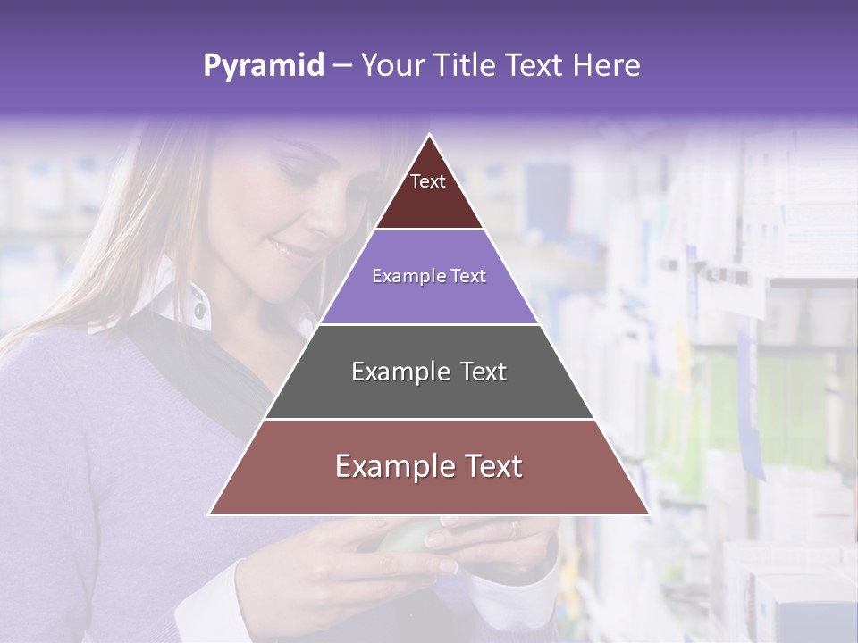 Portrait Of Blonde Woman Reading Label Of Shampoo In Pharmacy. Copy Space PowerPoint Template