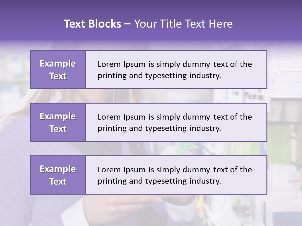 Portrait Of Blonde Woman Reading Label Of Shampoo In Pharmacy. Copy Space PowerPoint Template