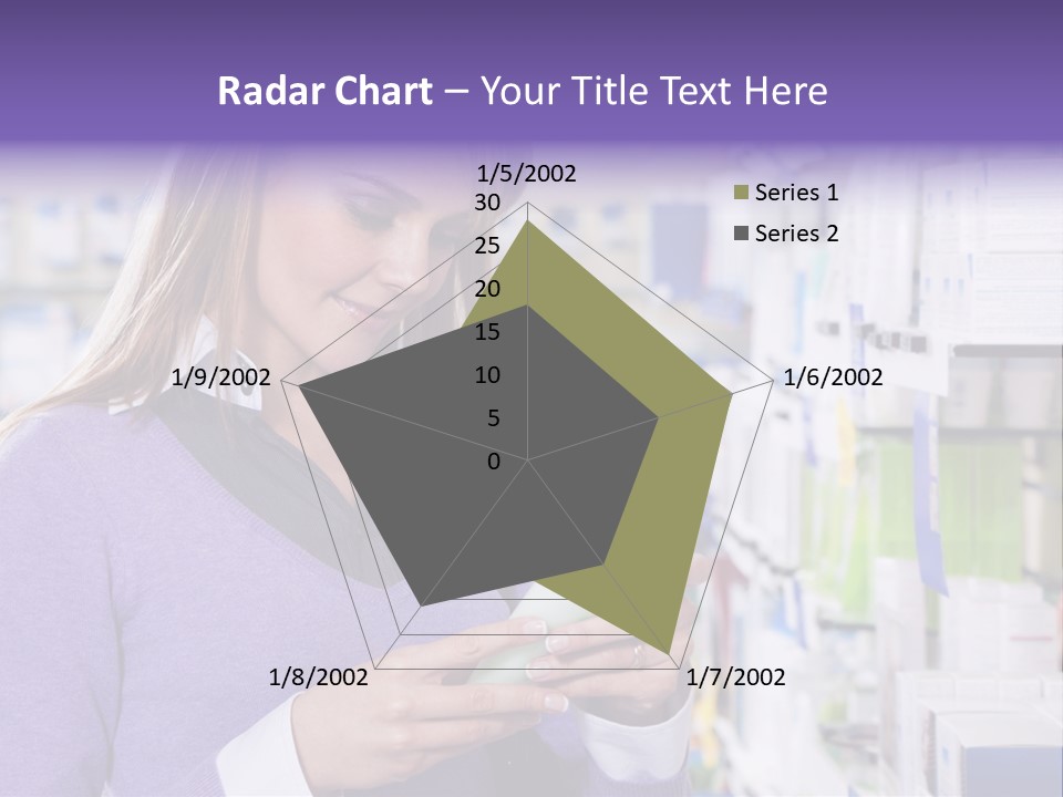 Portrait Of Blonde Woman Reading Label Of Shampoo In Pharmacy. Copy Space PowerPoint Template
