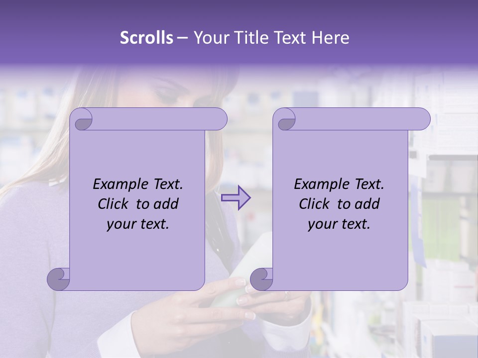 Portrait Of Blonde Woman Reading Label Of Shampoo In Pharmacy. Copy Space PowerPoint Template