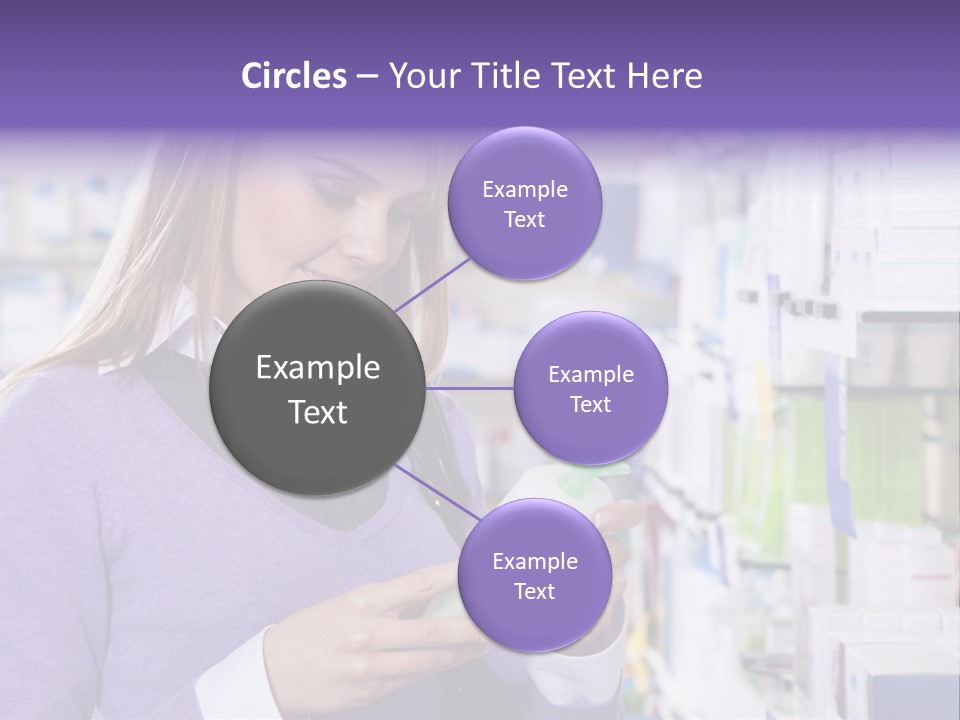 Portrait Of Blonde Woman Reading Label Of Shampoo In Pharmacy. Copy Space PowerPoint Template